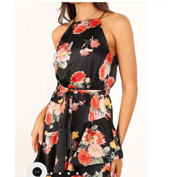 Petal + Pup Sarona Halterneck Maxi Dress Black Floral Size 2 - Picture 11 of 12